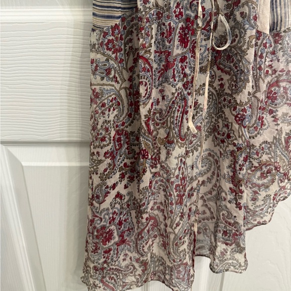 BCBGMAXAZRIA Silk Patchwork Wrap Blouse Top Tank Paisley Boho Y2K Cottagecore 4 - Picture 6 of 7